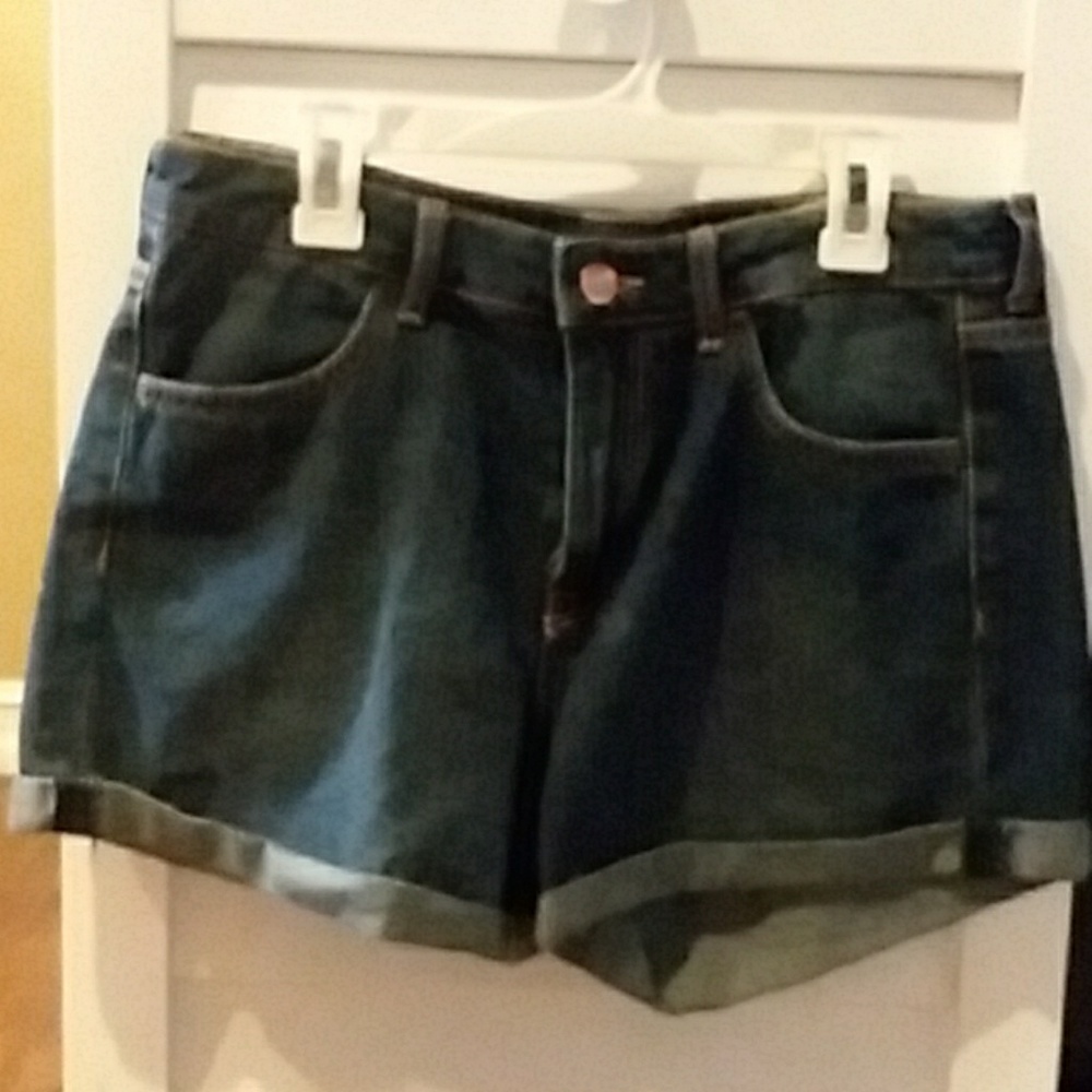 Dark wash mom shorts